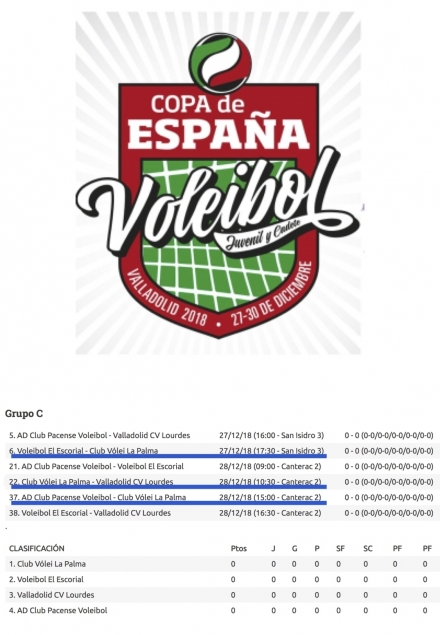 27/28/29/30 DESEMBRE COPA ESPAÑA 2018 A VALLADOLID ..... ELS PARTITS!!!! - Club Volei La Palma
