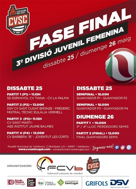FASE FINAL CAMPIONAT CATALUNYA 3a DIVISIÓ JUVENIL - Club Volei La Palma