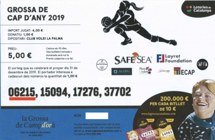 LA GROSSA 2019    -    PREMI - Club Volei La Palma