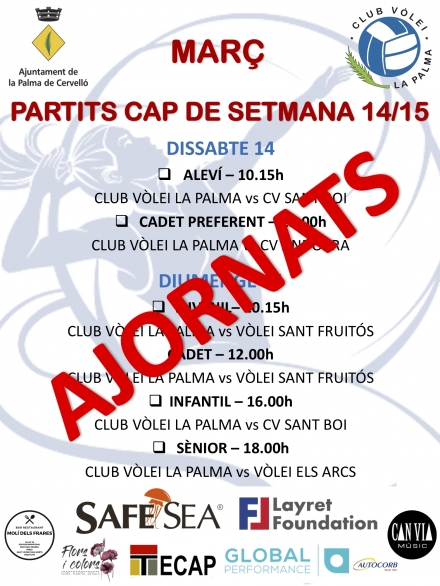 PARTITS  CAP  DE  SETMANA - Club Volei La Palma