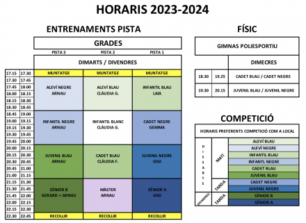 🏐🏐💙🖤HORARIS 2023-2024 💙🖤🏐🏐 - Club Volei La Palma