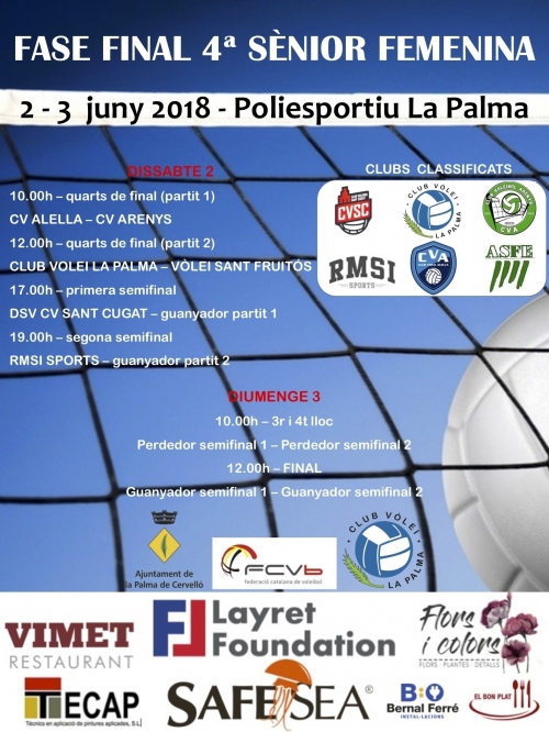 EQUIPS COMPETICIÓ FCVB  =  FASE FINAL SÈNIOR FEMENINA !!!!!!!!!!!!! - Club Volei La Palma
