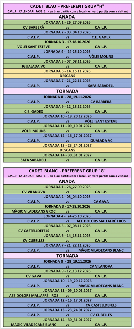 CADET BLAU  //  CADET BLANC - Club Volei La Palma